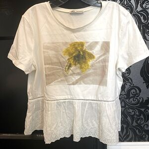 Zara mixed media top